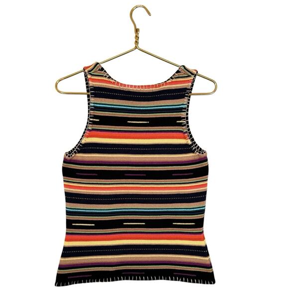 Double D Ranch Serape Knit Tank Top Multicolor Southwestern Sleeveless | XS - Picture 10 of 10